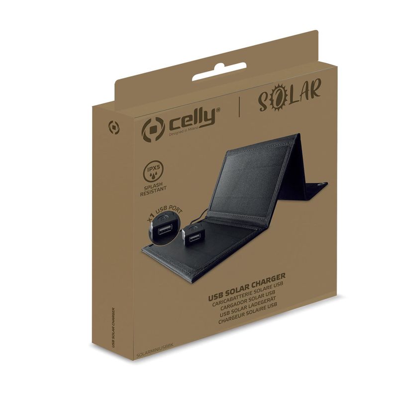 Celly-SOLARMINIUSBBK-Caricabatterie-per-dispositivi-mobili-Universale-Nero-Solare-Esterno