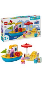 LEGO-DUPLO-Viaggio-in-Barca-di-Peppa-Pig-Giochi-Educativi-per-Bambine-e-Bambini-da-2-Anni-Giocattolo-per-l-Apprendimento-Prescolare-da-Costruire-con-2-Personaggi-Idea-Regalo-10432