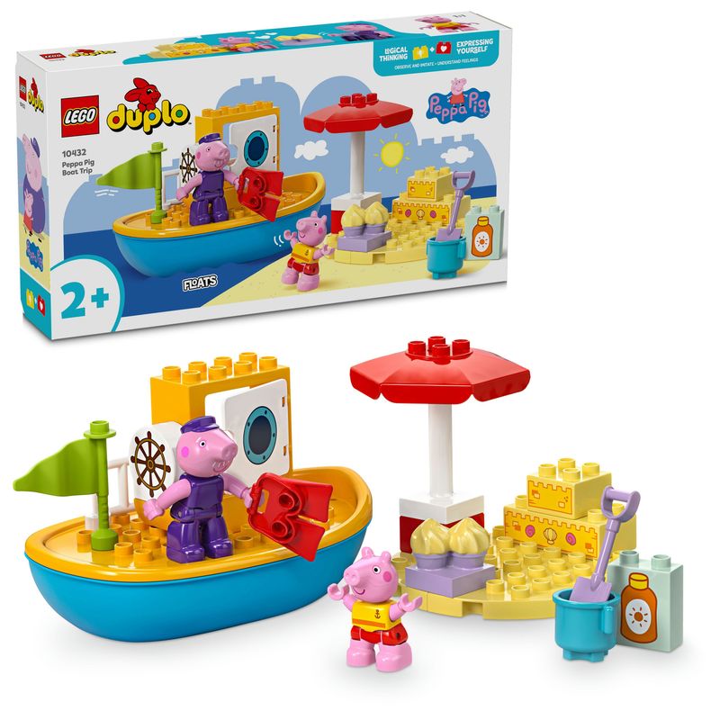 LEGO-DUPLO-Viaggio-in-Barca-di-Peppa-Pig-Giochi-Educativi-per-Bambine-e-Bambini-da-2-Anni-Giocattolo-per-l-Apprendimento-Prescolare-da-Costruire-con-2-Personaggi-Idea-Regalo-10432