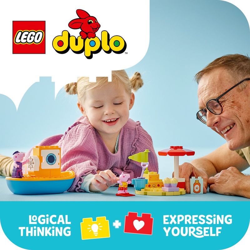 LEGO-DUPLO-Viaggio-in-Barca-di-Peppa-Pig-Giochi-Educativi-per-Bambine-e-Bambini-da-2-Anni-Giocattolo-per-l-Apprendimento-Prescolare-da-Costruire-con-2-Personaggi-Idea-Regalo-10432