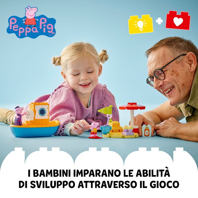 LEGO-DUPLO-Viaggio-in-Barca-di-Peppa-Pig-Giochi-Educativi-per-Bambine-e-Bambini-da-2-Anni-Giocattolo-per-l-Apprendimento-Prescolare-da-Costruire-con-2-Personaggi-Idea-Regalo-10432