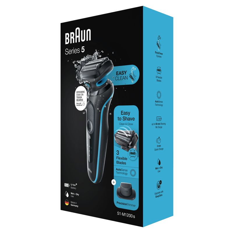 Braun-Series-5-51-M1200s-Rasoio-Trimmer-Nero-Blu