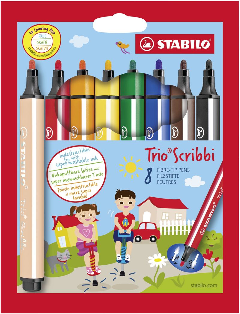 STABILO-Trio-Scribbi-marcatore-Vivido-Multicolore-8-pz