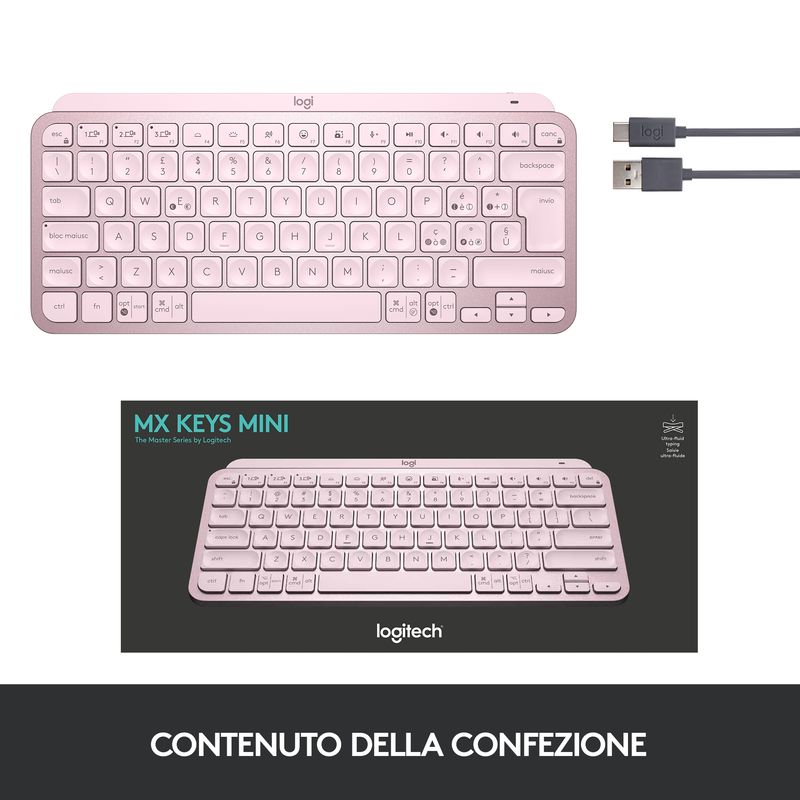 Logitech-MX-Keys-Mini-Tastiera-Illuminata-Wireless-Minimal-Compatta-Bluetooth-Retroilluminata-USB-C-Compatibile-con-Apple-macOS-iOS-Windows