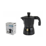 Trade Shop Traesio-caffettiera Moka Macchinetta Caffè Espresso Nera Opaca Misura 6 Tazze -