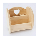 Trade Shop Traesio-portapenne Tondo Cuore Legno Organizzatore Scrivania Portaoggetti Matite Ufficio Casa -