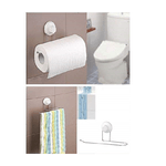 Trade Shop Traesio-supporto Porta Rotolo Scottex Con Ventosa Plastica Acciaio A Muro Parete Bagno -