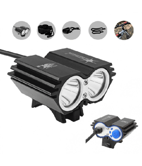 Trade Shop Traesio-luce Torcia Cree Led Xm-l2 Faro Fanale Bicicletta Mtb Bdc Bici Scuter Lampada -