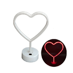 Trade Shop Traesio-lampada Notte Luce Rosso Led Forma Di Cuore Tavolo Neon Notturna Decorazione -