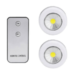 Trade Shop Traesio-set 2 Faretti Cob Controllo Remoto Luce A Led Lampada Armadio Con Telecomando -