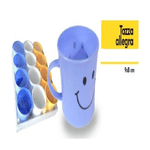 Trade Shop Traesio-set 12 Pezzi Tazza Allegra Tazzone Smile Colorate Plastica Latte Colazione -