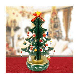 Trade Shop Traesio-carillon Natalizio Albero Di Natale Legno Con Addobbi 29cm Decorazioni Natalizie -