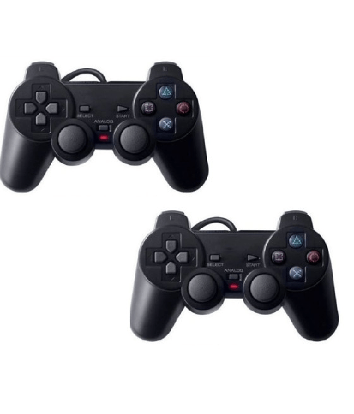 Trade Shop Traesio-joystick Con Filo Compatibile Ps2 Playstation 2 Joypad Controller Kit 2 Pezzi -