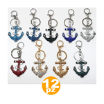 Trade Shop Traesio-12 Bomboniere Ancora Colorata Mare 18 Anni Compleanno Glitter Portachiavi Chiave -