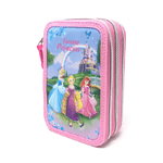 Trade Shop Traesio-astuccio Scuola 3d Principesse Cenerentola Rapunzel Ariel Disney 3 Zip Cerniere -