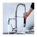 Cleafe-rubinetto Lavabo Cucina Canna Alta Doppio Miscelatore Monocomando Estraibile -