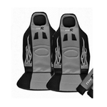 Trade Shop Traesio-set 2 Coprisedili Coppia Schienali Racing Universali Auto Grigi Sportivi -