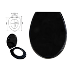 Cleafe-copriwater Copri Water Sedile Wc Bagno Universale Cerniere Acciaio Nero 52970a -