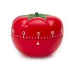 Trade Shop Traesio-timer Analogico Pomodoro 60 Minuti Orologio Da Cucina Retro' Allarme Sonoro Rosso -