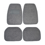 Trade Shop Traesio-set 4 Pezzi Tappetini Tappetino Moquette Grigio Tessuto Auto Antiscivolo -