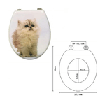 Cleafe-copriwater Universale Legno Gatto Gattino Tavoletta Bagno Copri Wc Water -        3,5