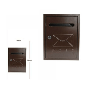 Trade Shop Traesio-cassetta Della Posta Postale Box Lettere In Metallo Da Esterno Marrone 26x20 -