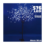 Trade Shop Traesio-albero Di Natale Luminoso Ciliegio Per Esterno 576 Led H 180 Cm Bianco Freddo -