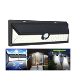 Trade Shop Traesio-faro 118 Led Con Pannello Solare E Sensore Di Movimento Faretto Crepuscolare 30w -