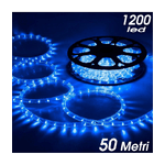 Trade Shop Traesio-tubo Luminoso 1200 Led 50 Mt Blu Per Uso Esterno Controller 8 Giochi Luce -