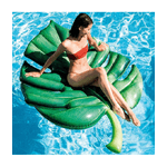 Trade Shop Traesio-materassino Isola Gonfiabile Stampa Foglia Pvc Mare Piscina 213 X 142 Cm -