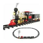 Trade Shop Traesio-pista Trenino Giocattolo Bambini Treno Locomotiva Con Fumo Luce Suoni E 3 Vagoni -