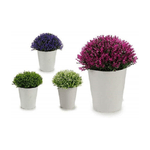 Trade Shop Traesio-mini Vaso Bianco Fiori Artificiali Colorati 15x15x15cm Piantina Pianta Appendere -