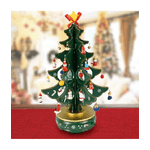 Trade Shop Traesio-carillon Natalizio Albero Di Natale Legno Con Addobbi 33cm Decorazioni Natalizie -