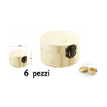 Trade Shop Traesio-set 6 Scatoline In Legno Decoupage Portagioie Scatola Cofanetto Cilindriche -