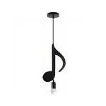 Trade Shop Traesio-lampadario Pendente A Sospensione Nota Musicale Nota Croma Nero E27 B01-n03 -