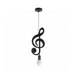 Trade Shop Traesio-lampadario Pendente A Sospensione Nota Musicale Chiave Violino Nero E27 B01-n01 -