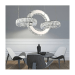 Trade Shop Traesio-lampadario Led Design Moderno Cerchi Di Cristallo 25 Watt Luce Bianco Freddo B34 -