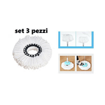 Trade Shop Traesio-set 3 Pz Ricambio Singolo Rotomop Mocio In Microfibra Roto Mop Super Five X5 -