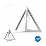 Trade Shop Traesio-lampadario Lampada Sospensione Piramide 30cm Design Moderno Paralume Bianco -