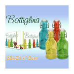 Trade Shop Traesio-set 12 Pezzi Bottiglie Bottigline Vetro Colorato Con Tappo E Manico 175ml -