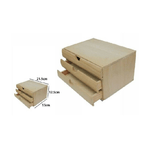 Trade Shop Traesio-porta Oggetti Mini Cassettiera 3 Cassetti Legno Naturale Decoupage 53383a -