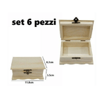 Trade Shop Traesio-set 6 Scatole Box Astuccio In Legno Decoupage Portagioie Cofanetto 53376a -