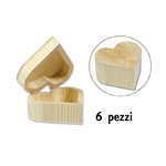 Trade Shop Traesio-set 6 Scatoline In Legno Decoupage Portagioie Scatola Cofanetto Forma Cuore -