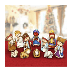 Trade Shop Traesio-set Nativita Bambini Per Presepe Natale Statuine Presepio In Resina 7cm 11pz -