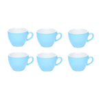 Trade Shop Traesio-tazzine Tazze Caffè Set Servizio 6 Colorate Color Azzurro Ceramica 6x5cm Idea -