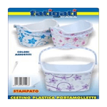 Trade Shop Traesio-cestino Portamollette Porta Mollette In Plastica Stampata Colorato -