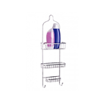 Trade Shop Traesio-appendino Bagno Con 2 Mensole E Portasapone In Acciaio Inox 62 Cm 3 Ripiani -