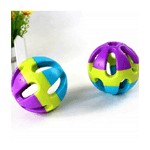 Trade Shop Traesio-gioco Palla Con Sonaglio Interno Plastica Multicolore Per Gatto Giocattoli Cane -