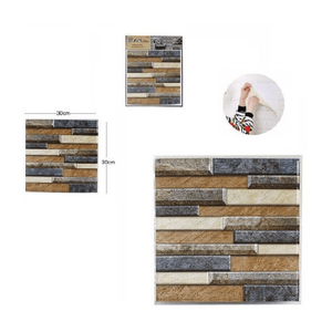 Trade Shop Traesio-3d Piastrella Mattonella Adesivo Da Parete Muro Pannello 30x30cm 64382 -