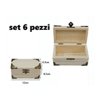 Trade Shop Traesio-set 6 Scatole Box Astuccio In Legno Decoupage Portagioie Cofanetto 53373a -